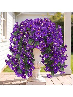 Artificial Hanging Flowers UV Resistant Faux Ivy Vine Outdoor Decor 2 Pack